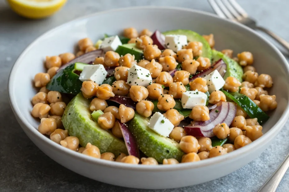 Chickpea Greek Salad With Fresh Mediterranean Flavors You’ll Crave All Week