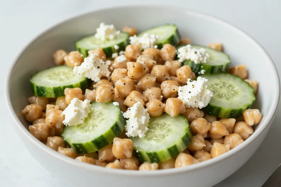 Greek Chickpea Salad With Cucumber And Feta That’ll Brighten Your Lunch Routine
