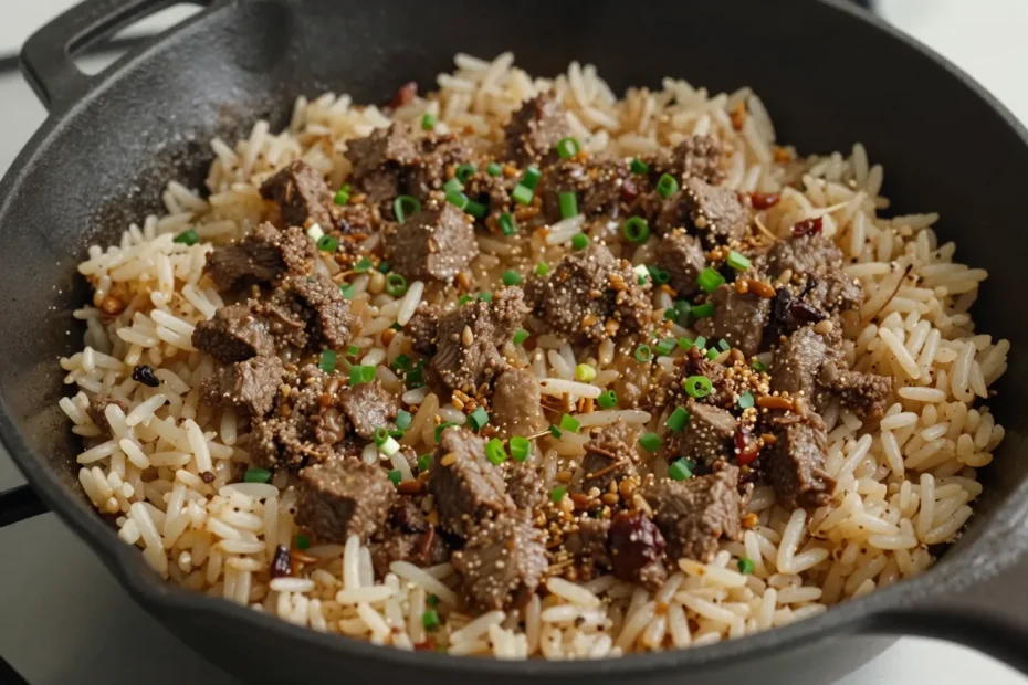Ground Beef & Rice Skillet Dinner for Busy Weeknights That Practically Cooks Itself